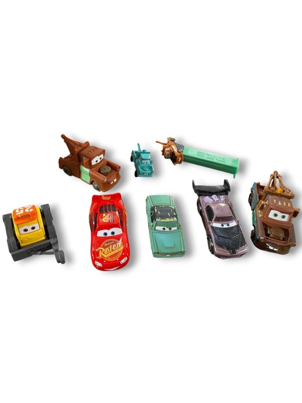 Lot of Disney Pixar Cars Mater Rusty Boost Diecast Planes Blackout Mattel Pez